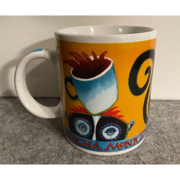 Vintage 1994 Buon Giorno Jesse Sweetwater Mocha Monkeys Mug #1296 - Picture 2 of 4
